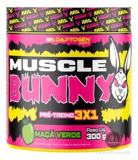 Muscle Bunny 300g Pré Treino 3×1 - Adaptogen Science