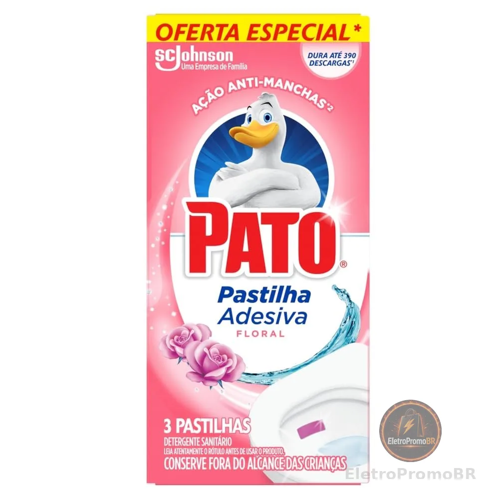 Pato Pastilha Adesiva Floral C/ 3un Com 20% , Pato
