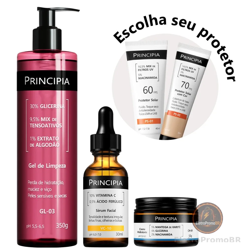 Principia Kit Essencial GL-03 + CH + VC + PS-01 FPS 60 ou PS-05 FPS 70