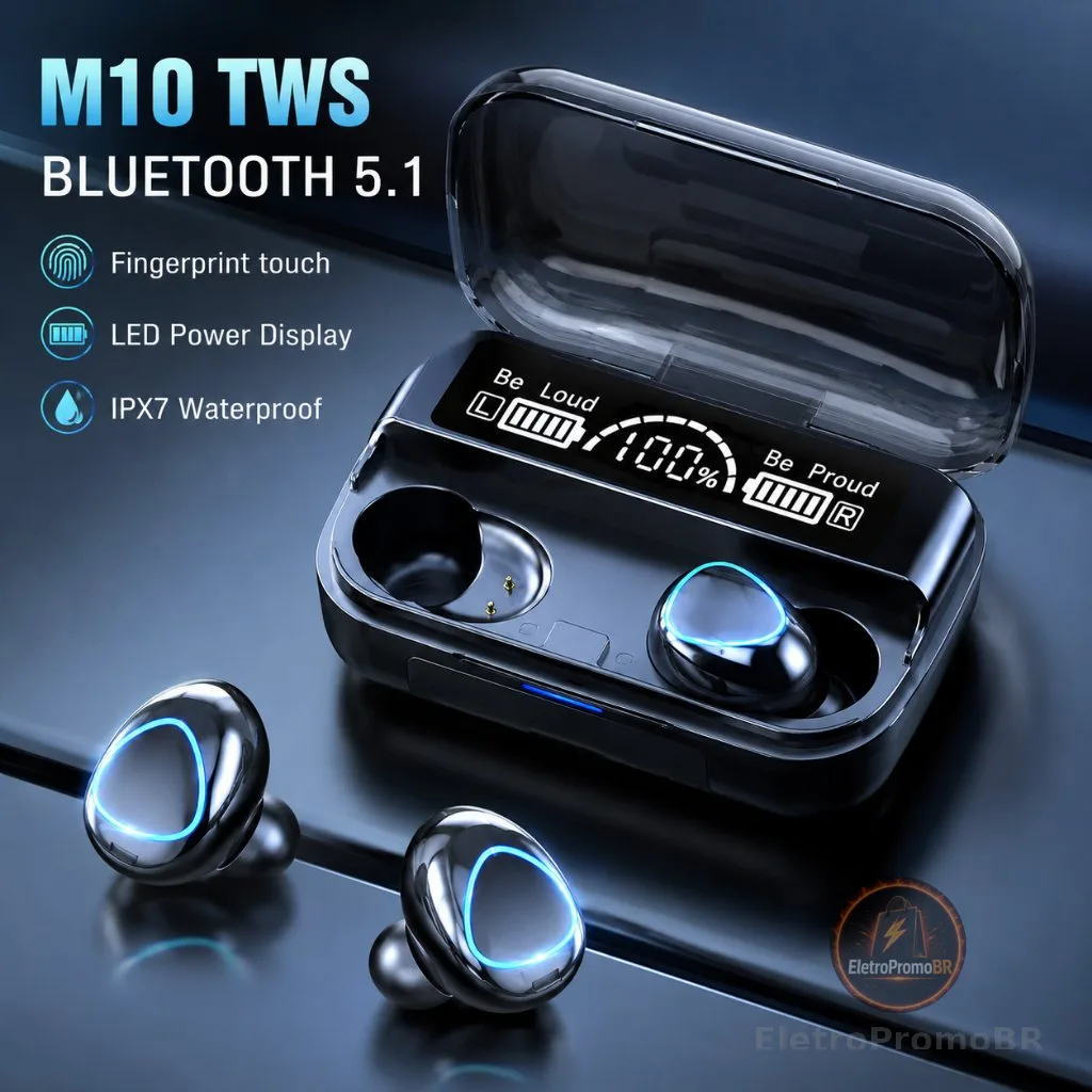 M10 Bluetooth Earphone Super Bass HiFi Stereo Wireless TWS Sport Headsets Noise Reduction
