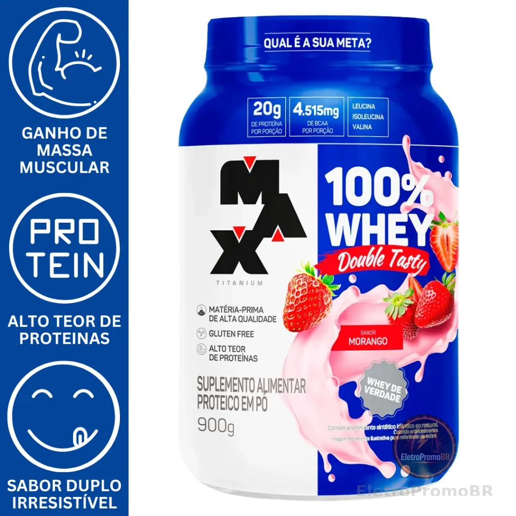 DOUBLE TASTY WHEY PROTEIN 100% POTE 900G (20g protein) - MAX