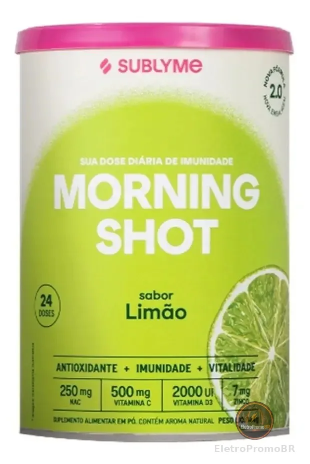 Suplemento Vitamínico Morning Shot - Sabor Limão - Classic Size (144g) - Sublyme