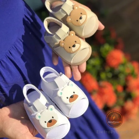 SANDALIA DE BEBÊ/ URSO/MENINO/URSA/MENINA