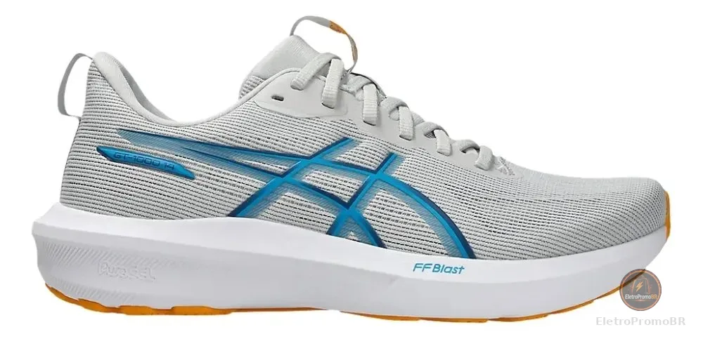Tênis Asics Gt-1000 14 Masculino Corrida Prata/azul Liso 40 Br