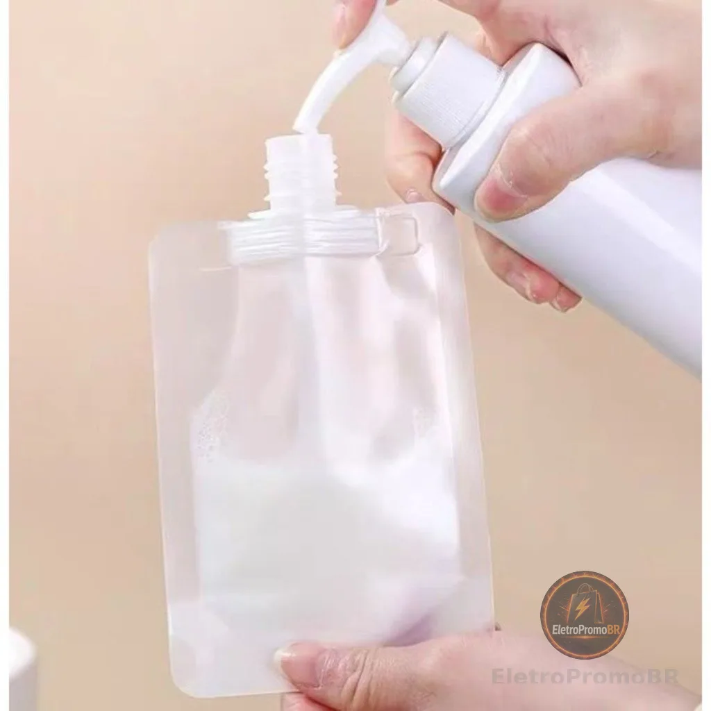 KIT 6 PCS saco frasco multiuso plástico 100 ml/50ML para amostras de embalagem de loção dobrável para viagem