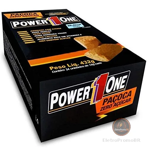 Paçoca Zero Açúcar (Caixa com 24 un. de 18g) Power1One