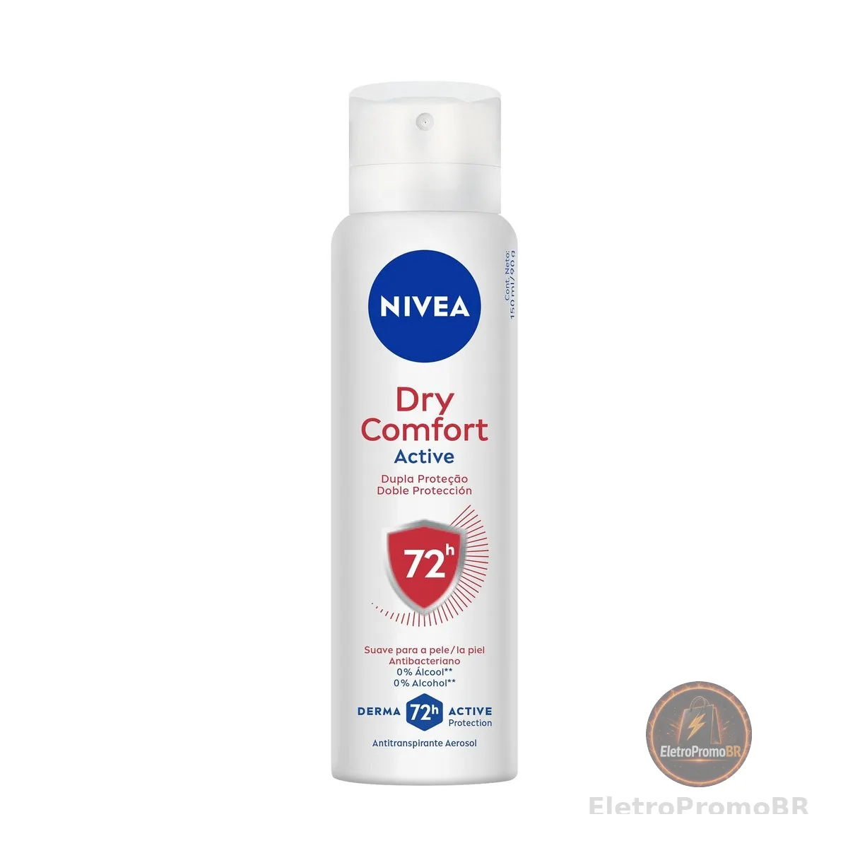 NIVEA Desodorante Antitranspirante Aerossol Dry Comfort 150ml - Proteção prolongada de 72h, dupla proteção com ativos antitranspirantes, sensação de axilas secas e frescas