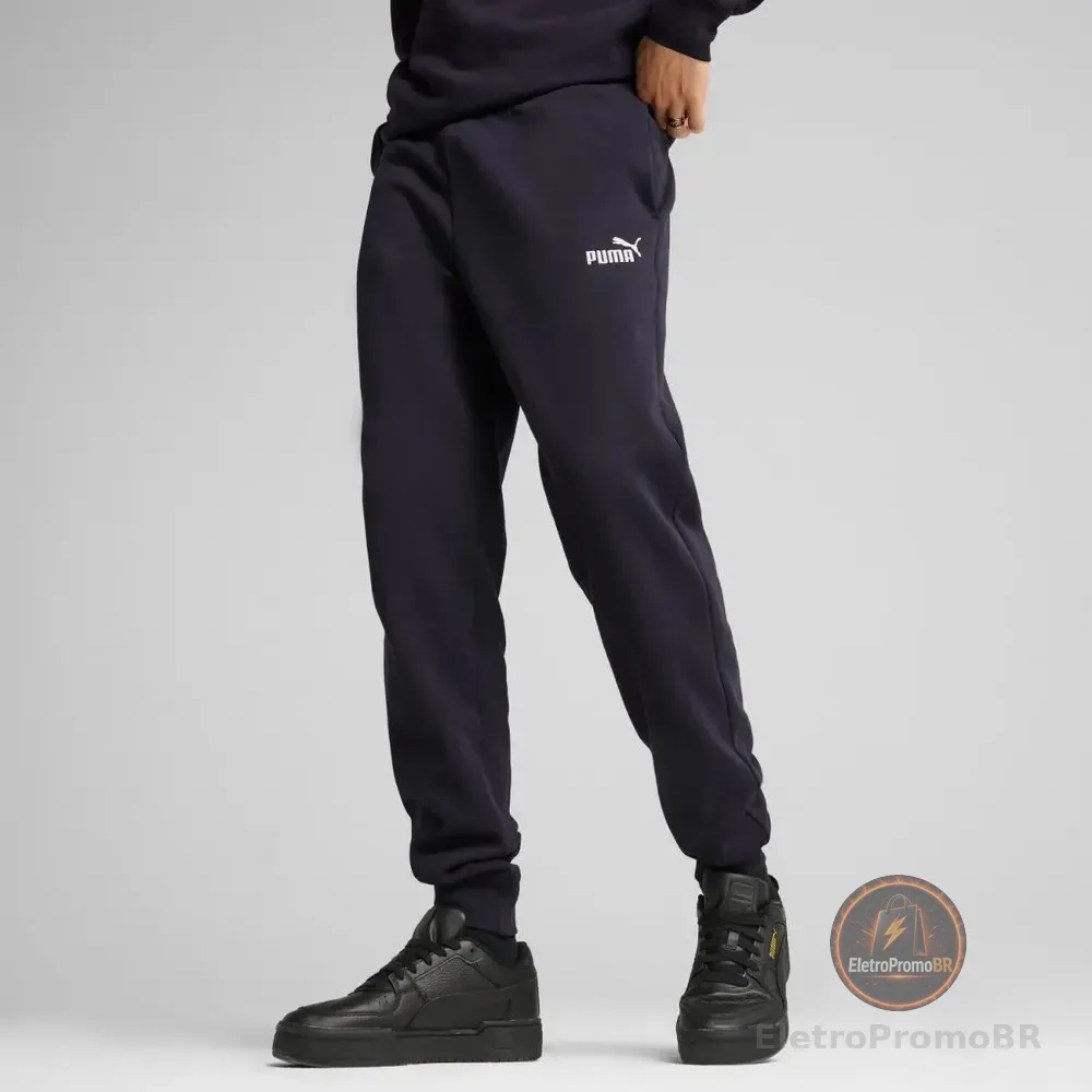 Calça De Moletom Masculina Essentials No. 1 Logo Puma Medium Gray Heather Liso M