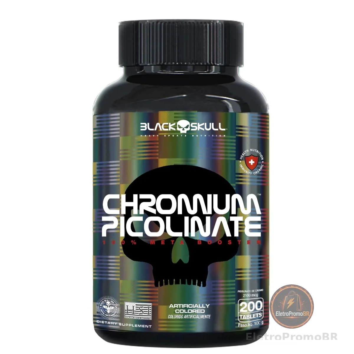 CHROMIUM PICOLINATE 200 TABLETS, Black Skull