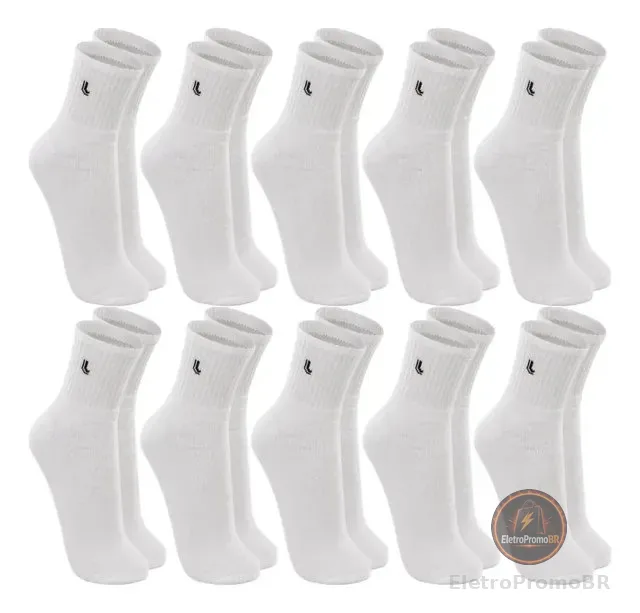 Kit 10 Pares Meia Lupo Original Masculina Cano Médio Algodão
