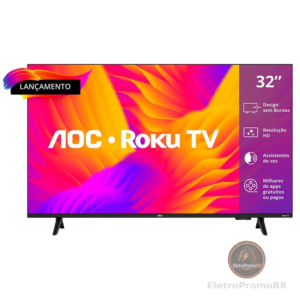 Smart Tv AOC 32" LED HD 32S5155/78G Roku Wifi HDMI Dolby Audio