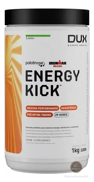 Energy Kick Dux Pré Intra Treino Sem Cafeína 1kg Palatinose