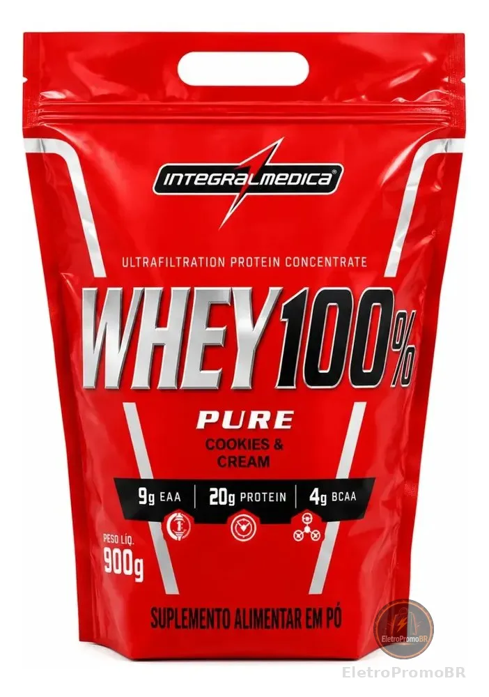 Whey 100% Pure Integralmédica de 907 g Sabor Cookies & Cream
