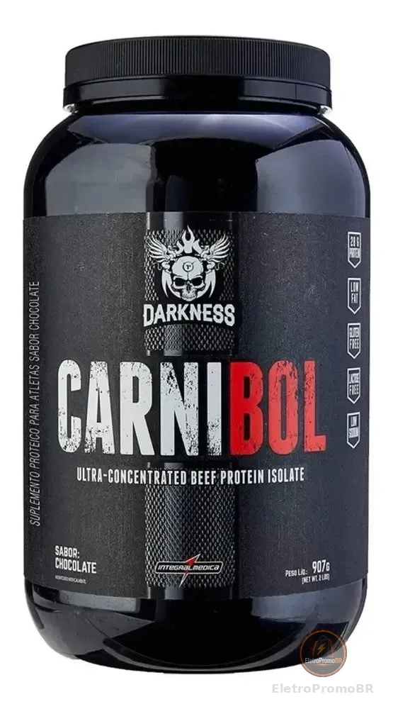 Whey Beef Protein Carnibol Darkness Salted Caramel Pote 907g Sabor Chocolate