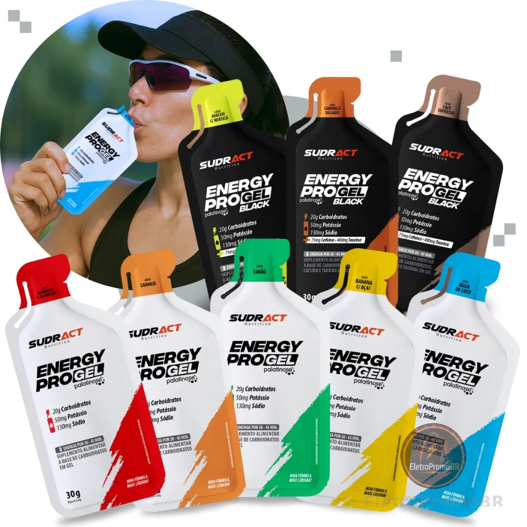 Energy Pro Gel Carboidrato Energia Caixa 10 Sachês 30g Todos Os Sabores Sudract