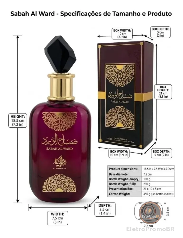 PERFUME SABAH AL WARD AL WATANIAH AL WATANIAH FEMININO ORIGINAL EAU DE PARFUM