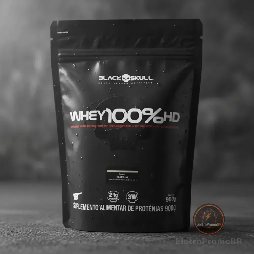 Suplemento em pó Black Skull Whey 100% HD sabor Cookies & Cream 900 g