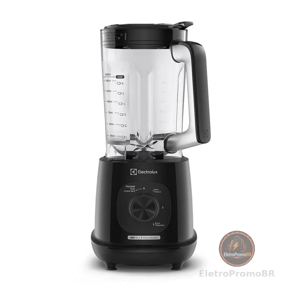 Liquidificador Electrolux 600W 2,7L Efficient TriForce 3 Velocidades Preto (EBL700)