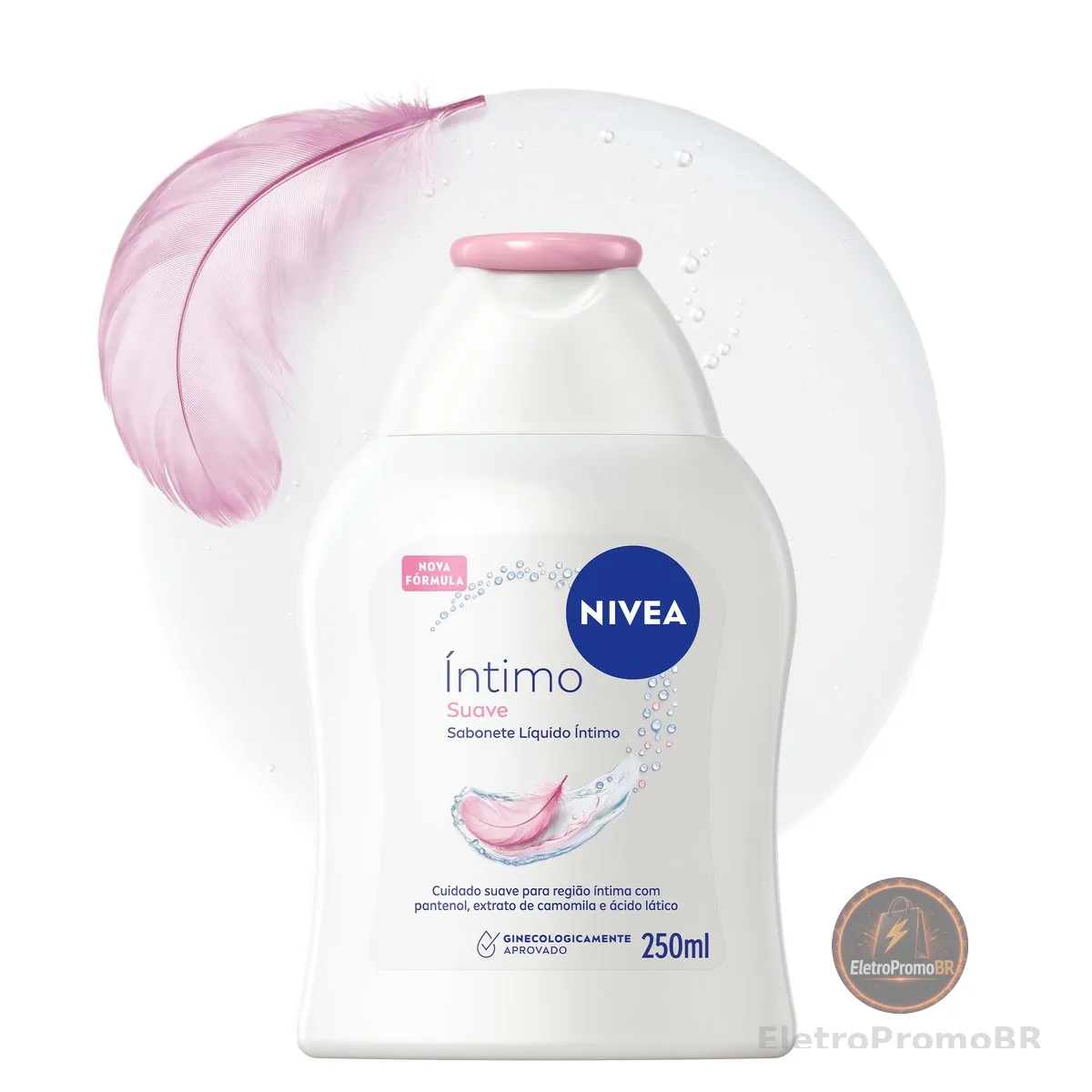 NIVEA Sabonete Líquido Íntimo Suave 250ml, Limpeza Delicada, Mantém pH Natural, Extrato de Camomila, Cuidado Calmante, Uso Diário