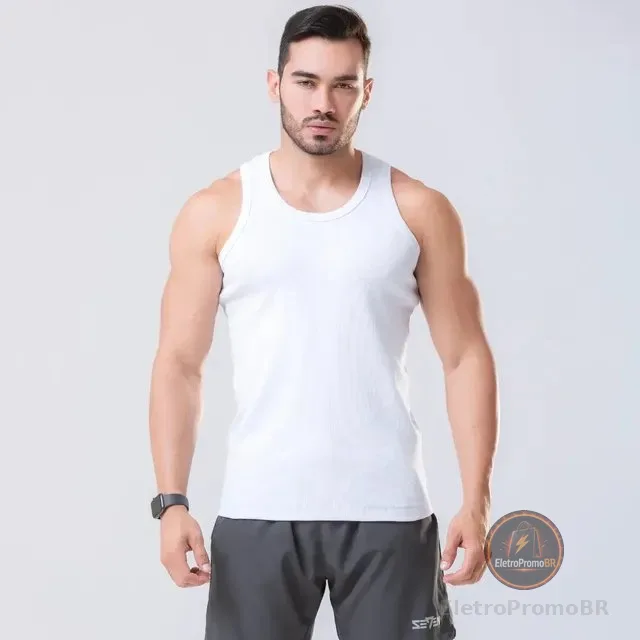 Camiseta Regata Masculina Americano Rapper Canelada Algodão