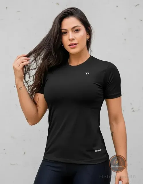 Camiseta Feminina Dry Fit Proteção Uv50+ Academia Caminhada