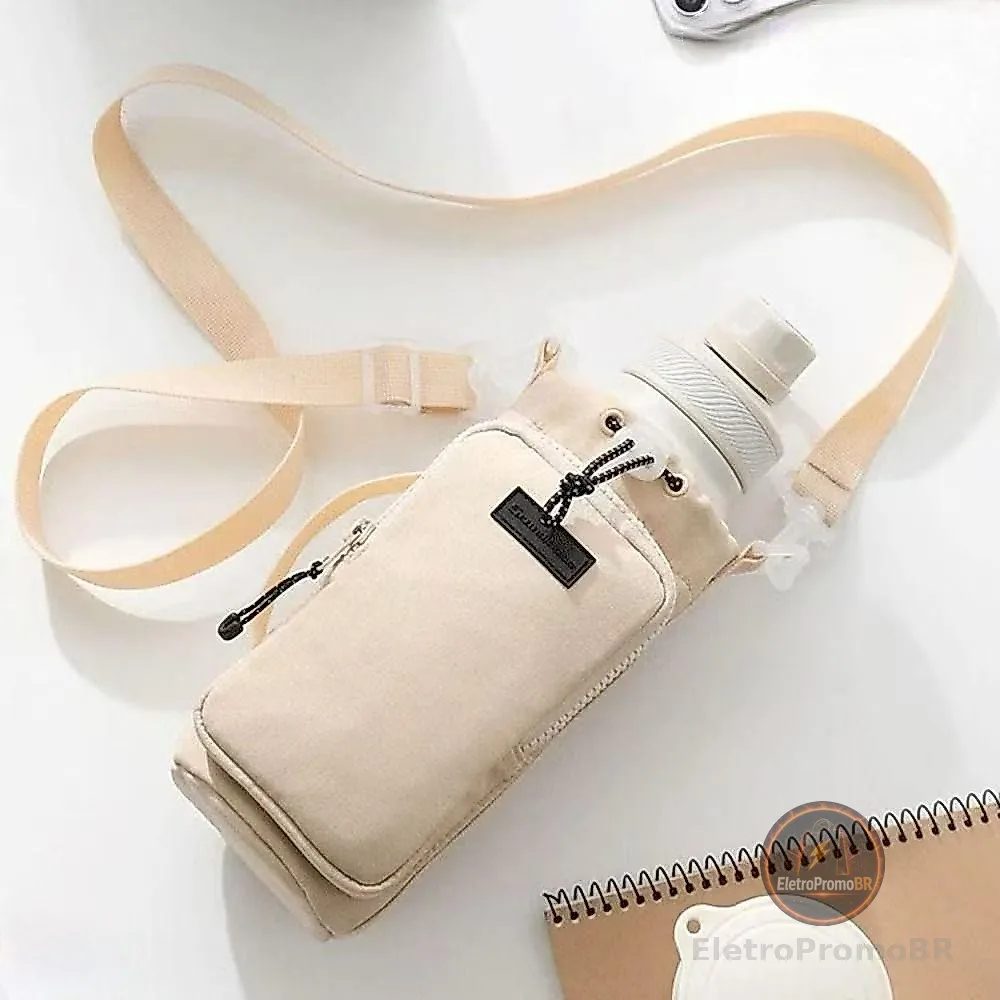 Bolsa de armazenamento com cordão para chaleira portátil para celular ao ar livre, capa para copo térmico-luna_hyq