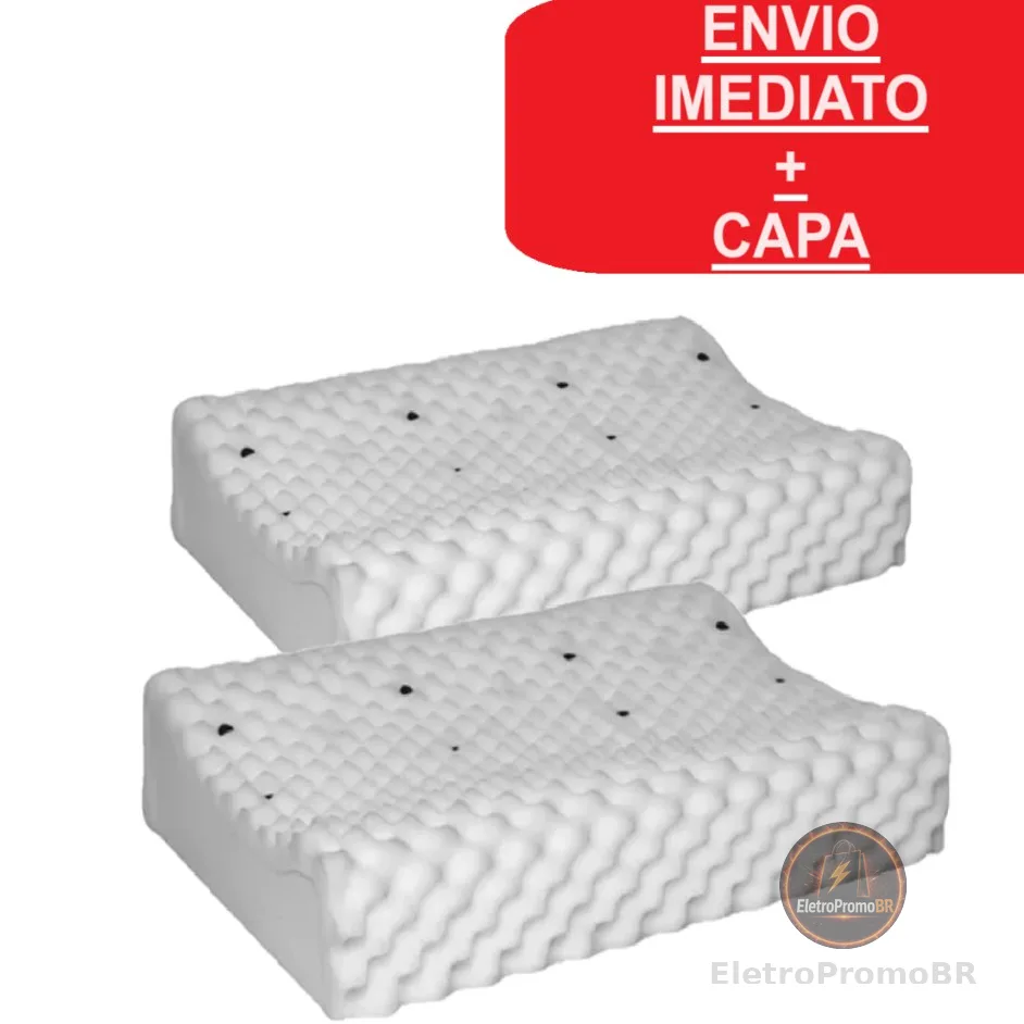 Kit 2 Travesseiros ortopédicos cervical magnéticos ANTI-RONCO firme