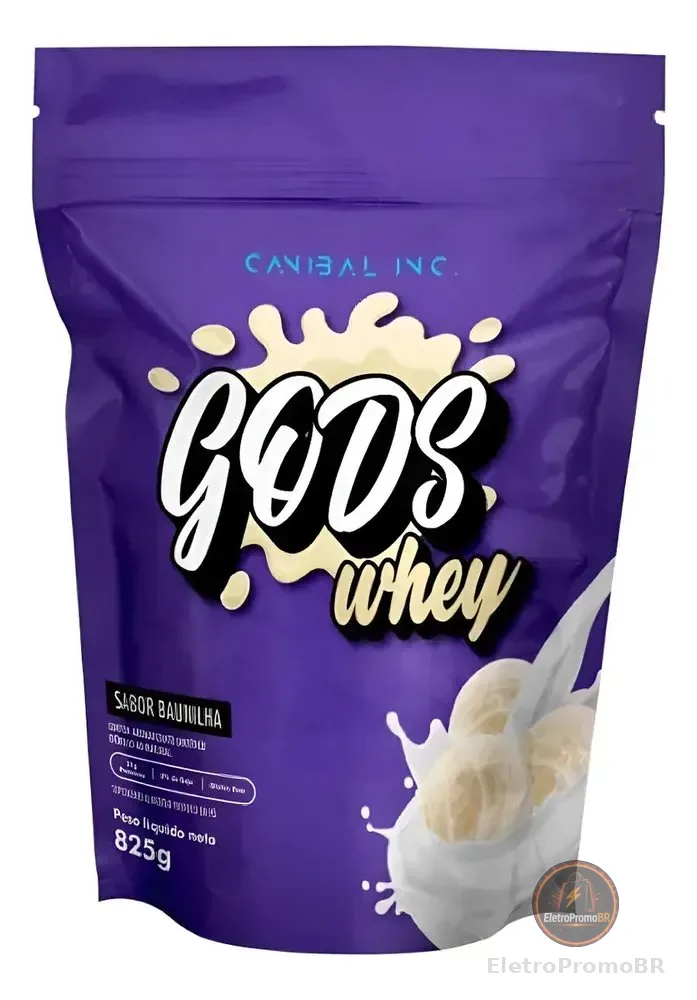 Whey Gods Canibal 100% Concen Refil 900g - Sabor Baunilha