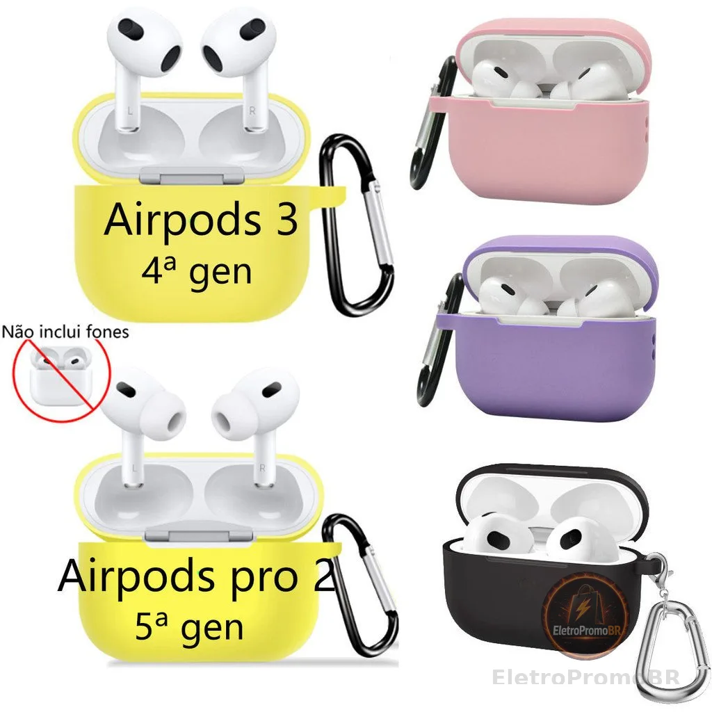 Capa Silicone Protetora para fone apple AirPods 3/pro2（sem fone）