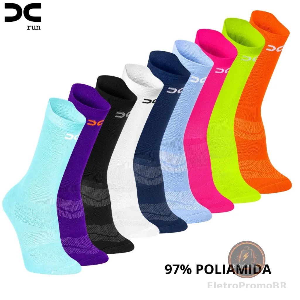Kit 3 Par Meia Esportiva Unissex Corrida Ciclismo Spinning Academia Confortável Respirável Promoção