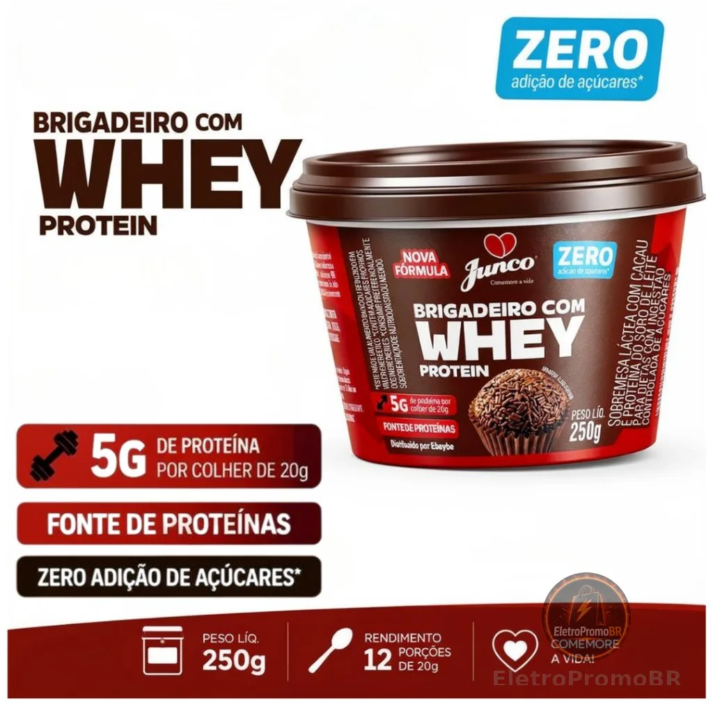 Brigadeiro com Whey Protein 250g | Zero Açúcar | 5g de Proteína por Porção