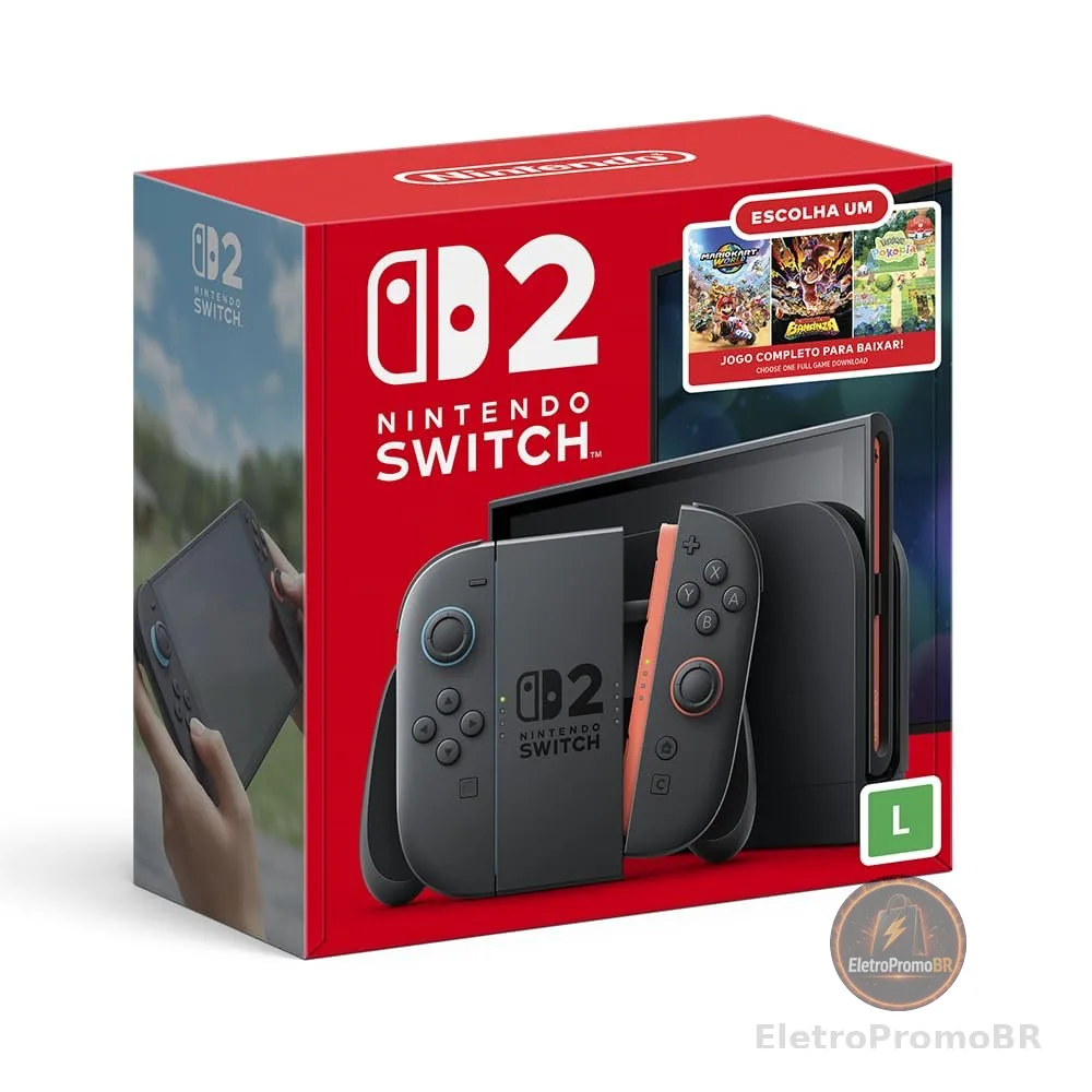 Bundle Nintendo Switch 2: Escolha Seu Jogo - Modelo Nacional de Tomada