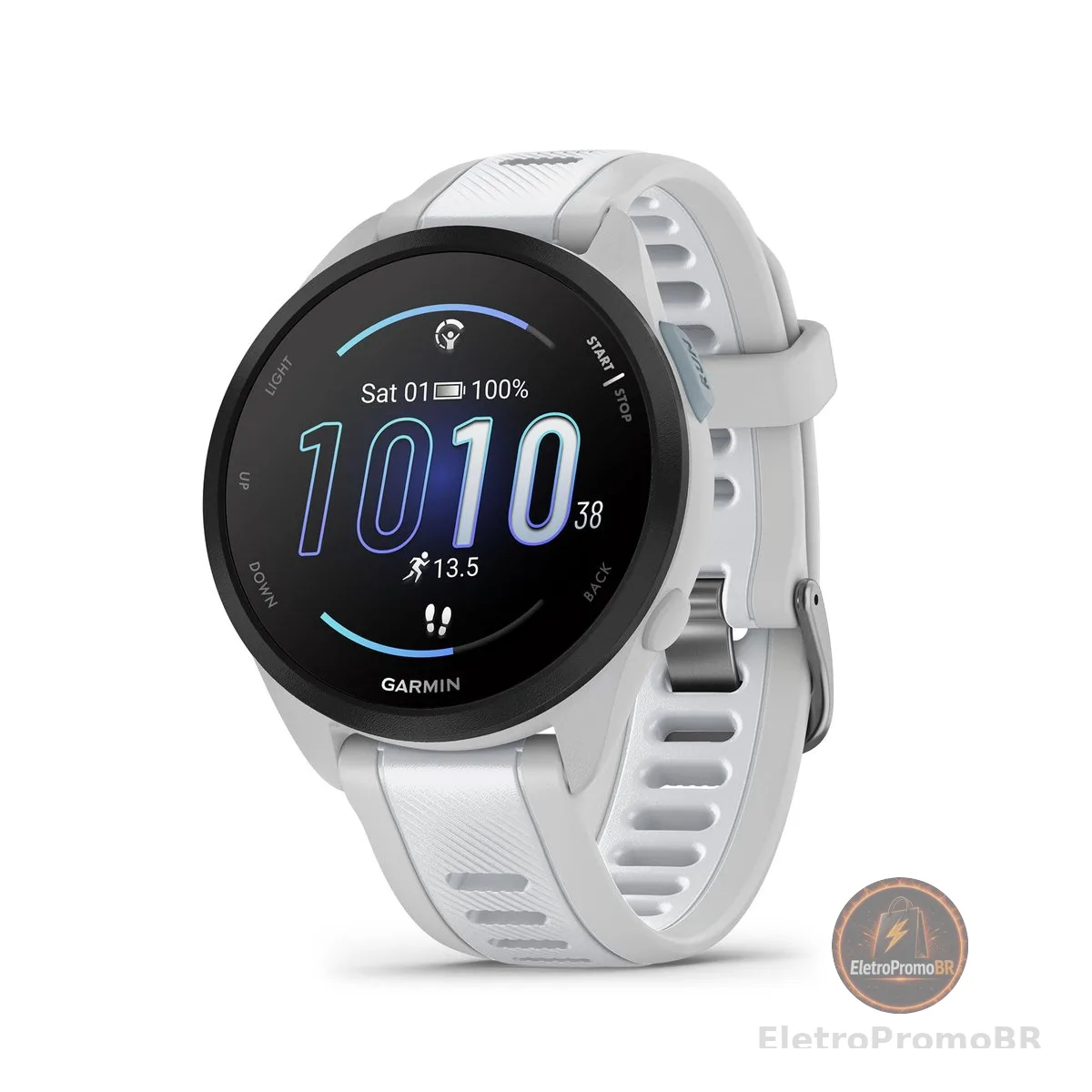Garmin Relógio Forerunner 165 Branco com Cinza 43mm com Monitor Cardíaco de Pulso e GPS