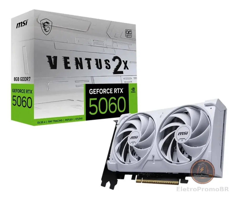 Placa De Video Msi Geforce Rtx 5060 Ventus Oc White 2x 8gb