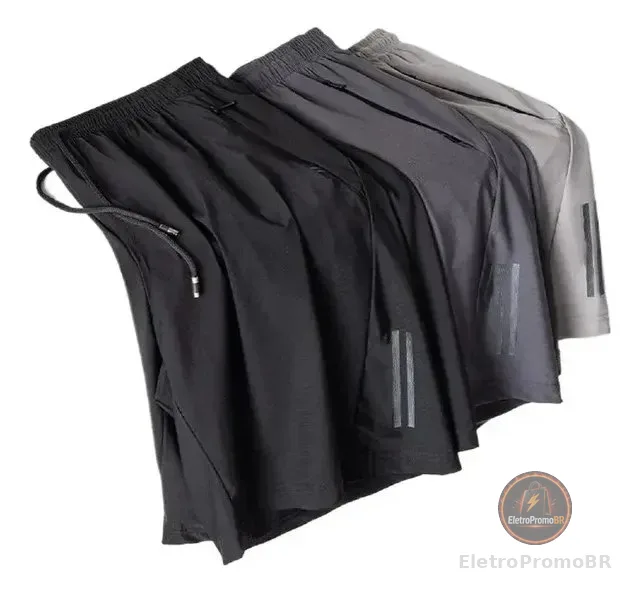 Kit 3 Bermuda Masculina Importada Seda  Secagem Rápida