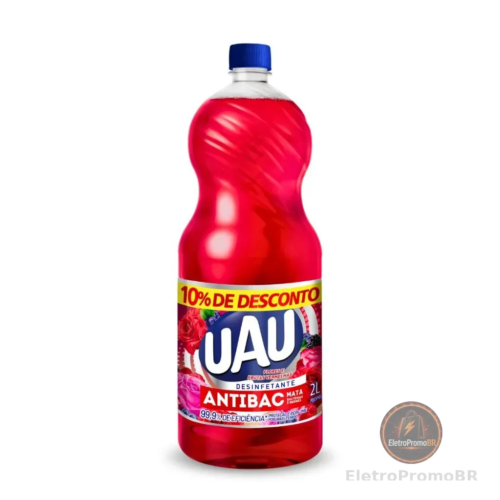 Desinfetante Uau Antibac Flores E Frutas Vermelhas 2L