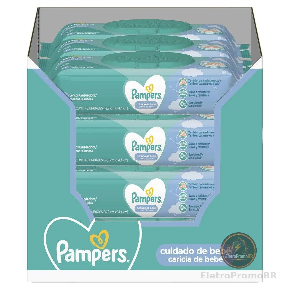Lenços Umedecidos Pampers Carícia de Bebê com 576 unidades