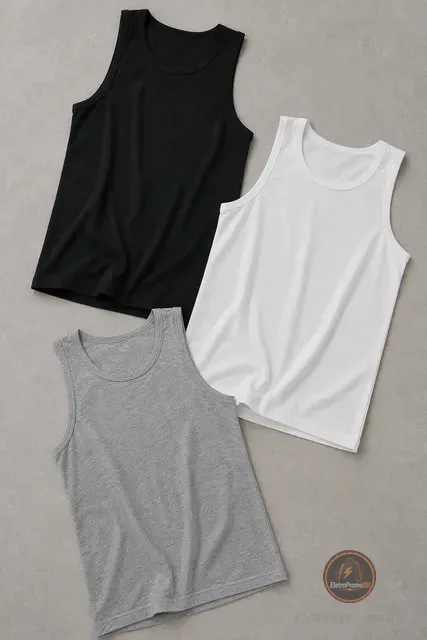 Kit 3 Regatas Masculinas Regular Polo Wear Sortido