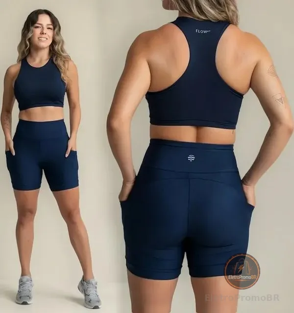 Conjunto Academia Feminino Top + Short - Zero Transparência