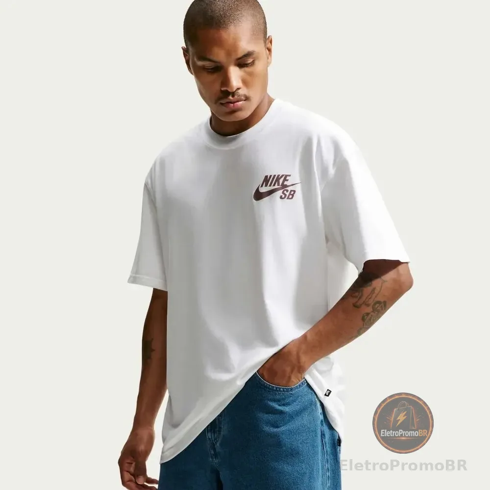 Camiseta Nike Sb Masculina Branco/marrom M