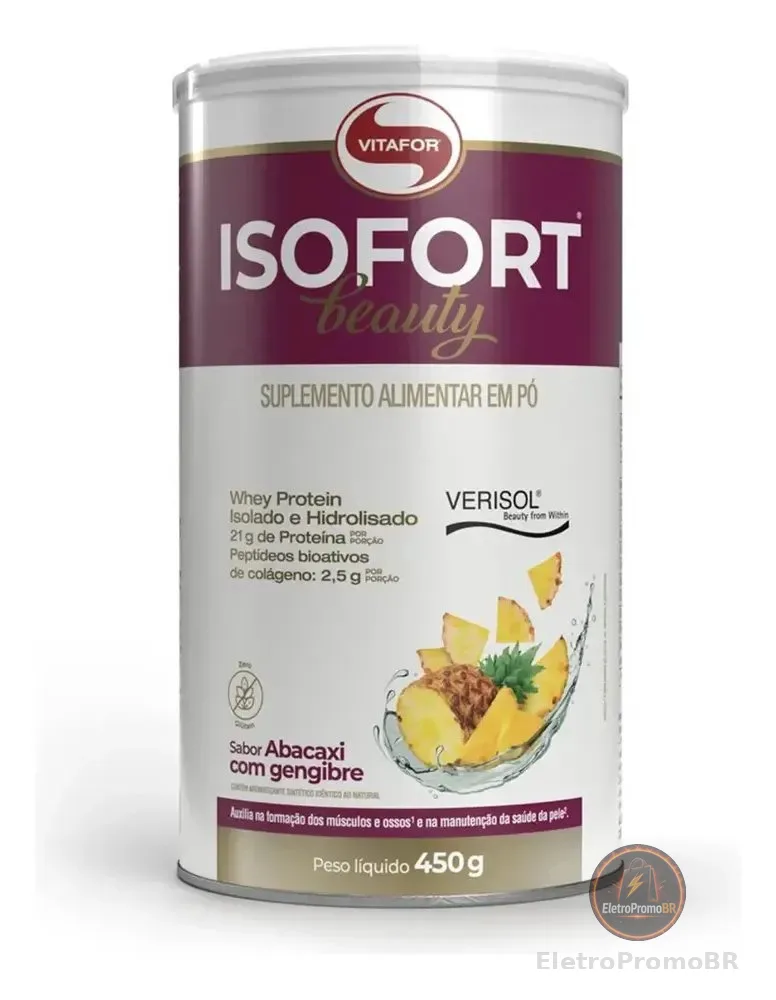 Isofort Beauty Whey Abacaxi Com Gengibre 450g Vitafor Abacaxi Com Gengibre