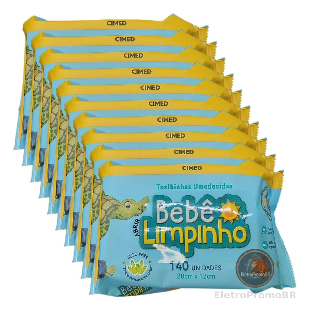 kit 1400 Toalhas Umedecidas Bebê Limpinho