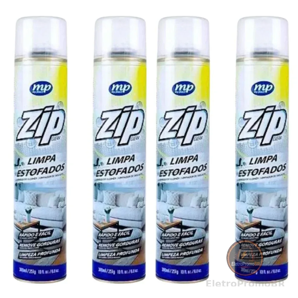 Limpa Estofados Tapetes Almofadas Sofás Colchões Banco Carro Tênis  Spray Zip 300ml Limpa a Seco
