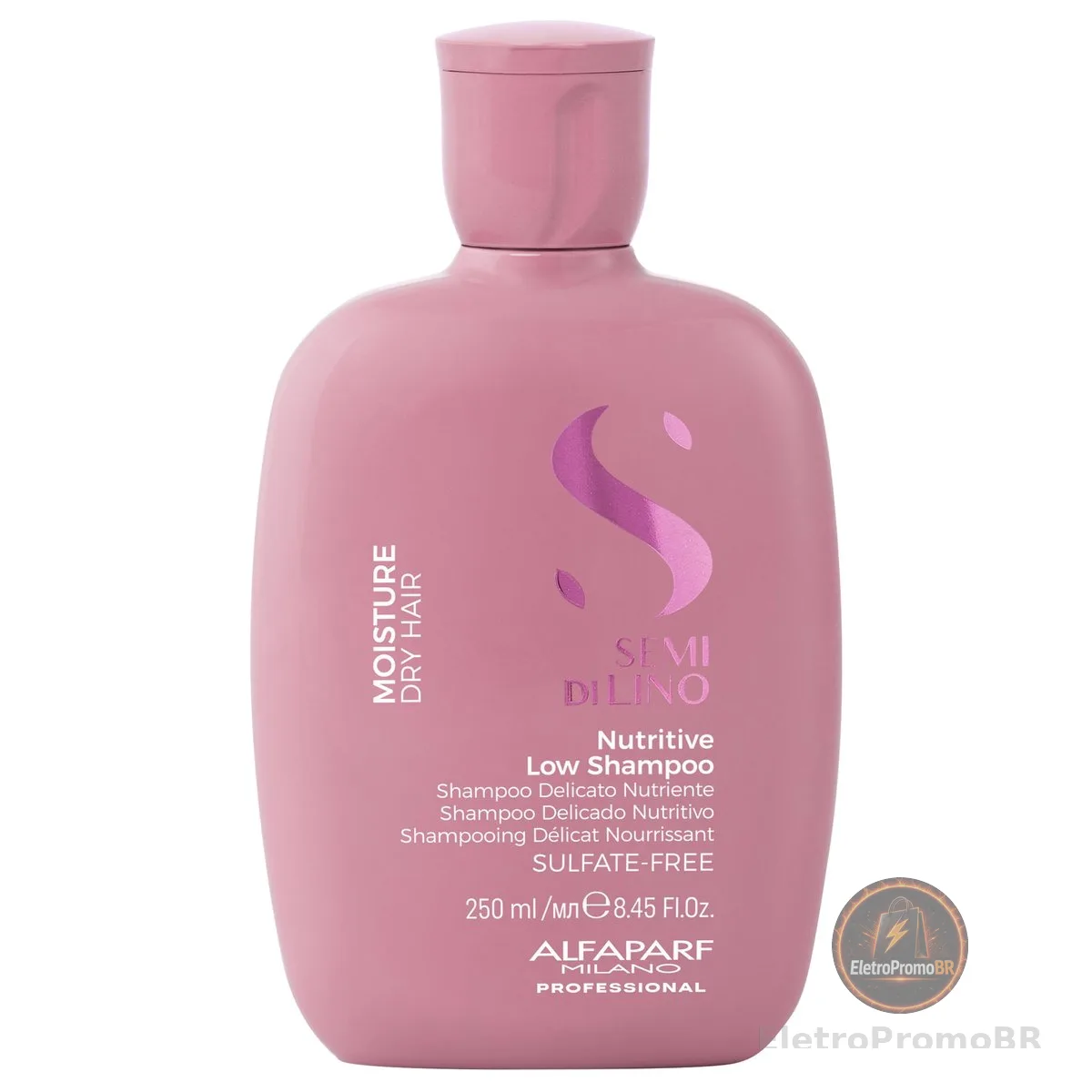 Alfaparf Milano Semi Di Lino Moisture Nutritive Sulfate Free Shampoo para cabelos secos - Sem parabenos e sem parafina - Seguro para cabelos com coloração - Qualidade de salão profissional 250ml