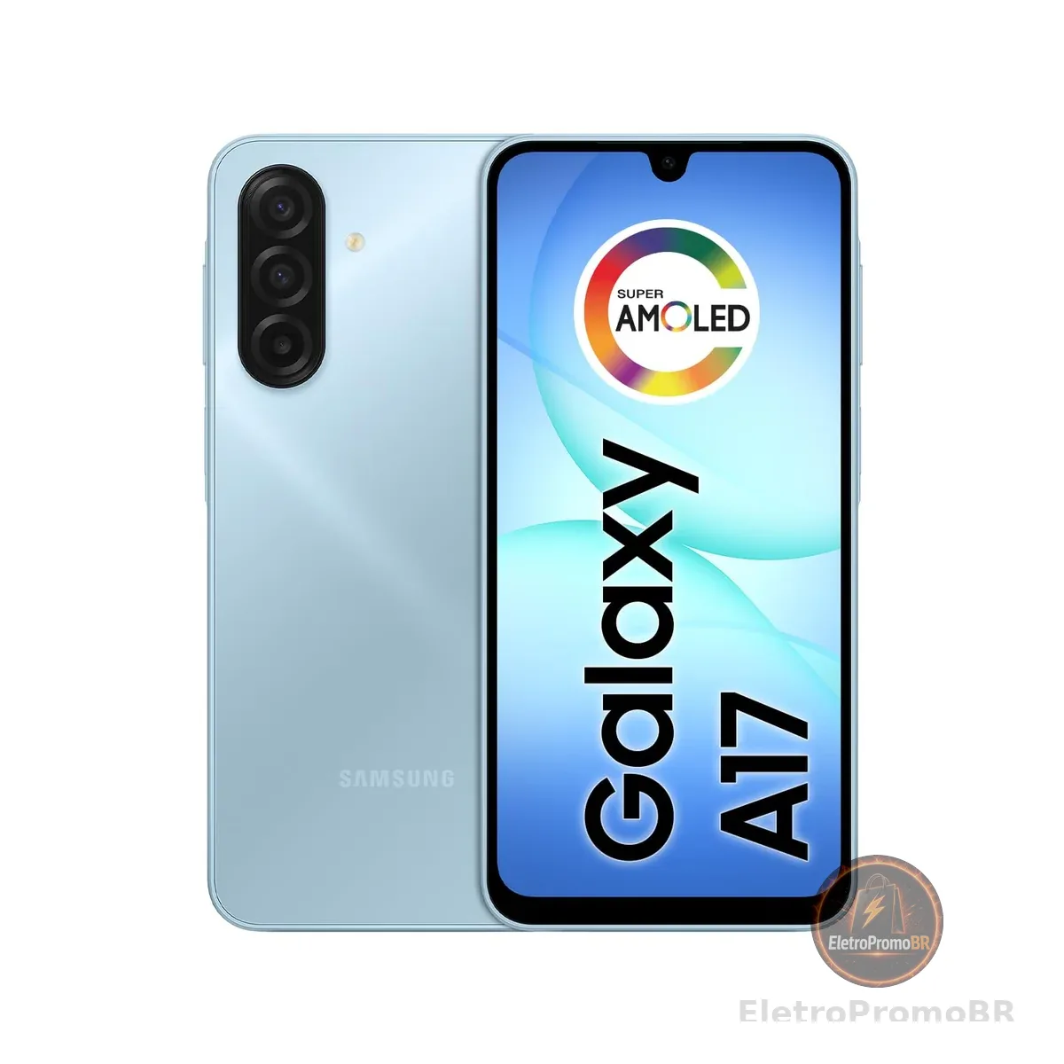 Celular Samsung Galaxy A17, 128GB, 4GB, 50MP Tela 6.7", IP54 - Azul