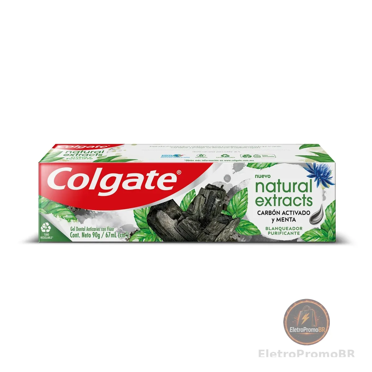 Colgate Creme Dental Natural Extracts Carvão Ativado e menta 90g