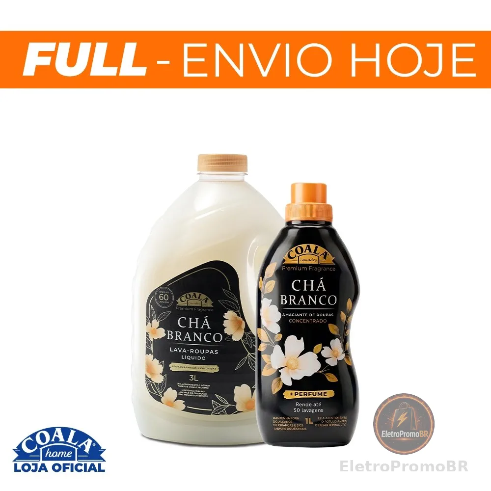 Kit Coala Laundry Chá Branco - 1 Lava Roupas 3L + 1 Amaciante Concentrado