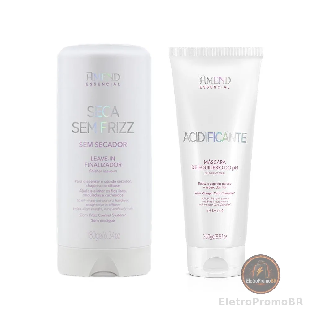 Amend KIT Seca Sem Frizz Leave-in 180g + Acidificante Máscara Equilíbrio do PH 250g