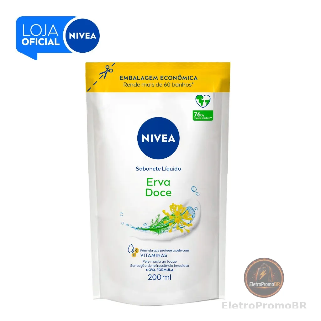 NIVEA Sabonete Líquido Refil Erva Doce 200ml | Shopee Brasil