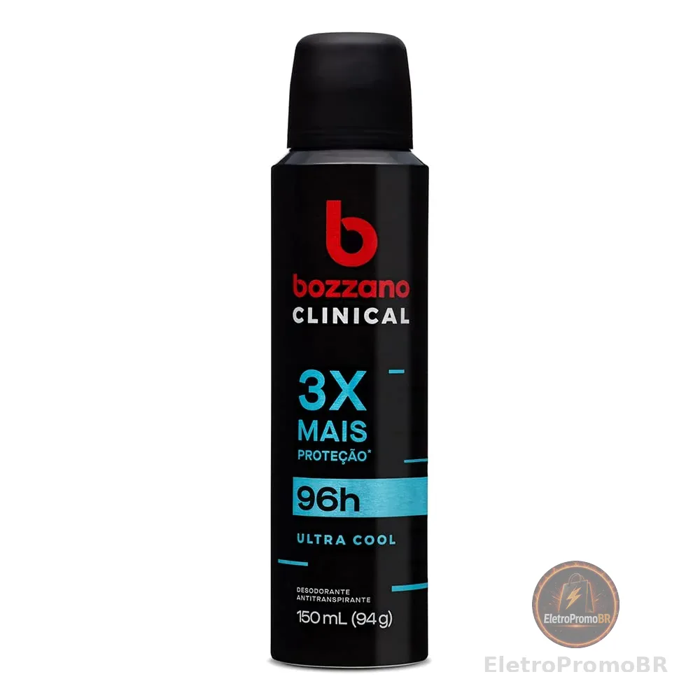 Bozzano Desodorante Clinical Ultra Cool Antitranspirante Aerossol Masculino 150Ml